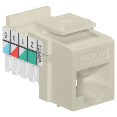 Leviton QuickPort Home 5e Snap-In Connector, Light Almond